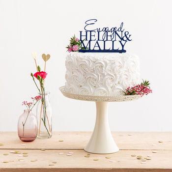Personalised 'Engaged' Name Cake Topper, 2 of 3