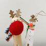 Handpainted Wooden Peg Snowman, thumbnail 5 of 5