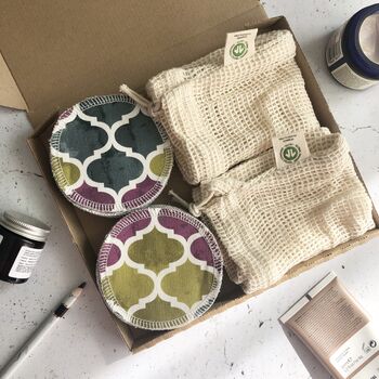 Reusable Face Wipes Gift Set Catalina Fabric, 2 of 4