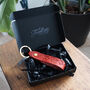 Personalised Zodiac Initial Leather Keyring Red, thumbnail 4 of 6