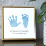 Personalised Baby Handprint And Footprint Framed Tile, thumbnail 4 of 5