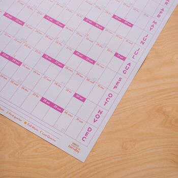 2024 A1 Year Wall Planner | Pinks And Oranges, 7 of 10
