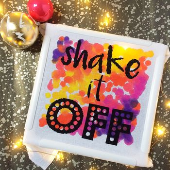'Shake It Off' Modern Cross Stitch Kit, 5 of 5