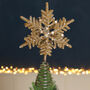 Champagne Gold Snowflake Christmas Tree Topper, thumbnail 3 of 8