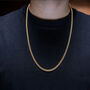 Mens Yellow Gold Plated Flat Curb Chain Necklace, thumbnail 2 of 7