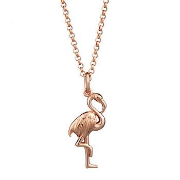 Rose Gold Flamingo Charm Necklace, 3 of 4