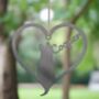 Personalised Dog Pointed Ears Silhouette Steel Heart, thumbnail 2 of 5