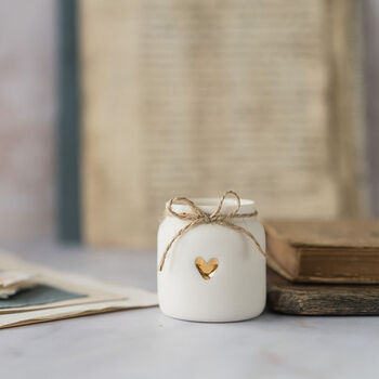 Gold Heart And Twine Mini Porcelain Jar, 2 of 10