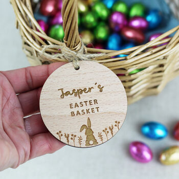 Personalised Engraved Cute Easter Basket Gift Tag, 2 of 4