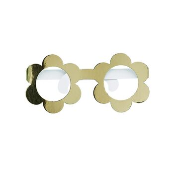 10 Gold Daisy Cardboard Glasses, 2 of 3