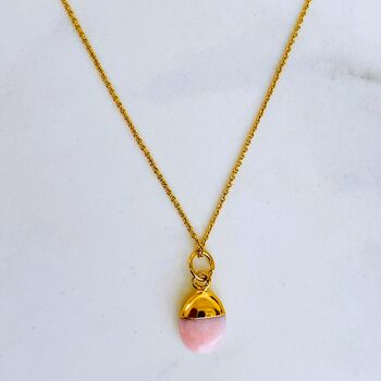 October Birthstone Necklace, Opal, Gold Plated, 5 of 8