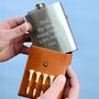 Personalised Leather Golf Hip Flask Gift Set, thumbnail 3 of 5