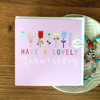 Raspberry Anniversary Greetings Card, 4 of 5