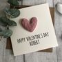 Personalised Happy Valentine's Day Corduroy Heart Card, thumbnail 2 of 4
