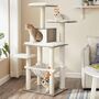 Cat Tree 138cm Modern Cat Tower Washable Cushions, thumbnail 1 of 12