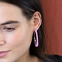 Gold And Pink Large Hoop Earrings, thumbnail 3 of 3