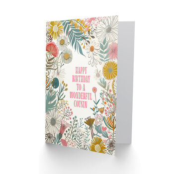 Floral Wildflower Boho Elegant Her Cousin Birthday Card, 2 of 4