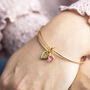 Personalised Heart Of Gold Birthstone Bangle, thumbnail 1 of 11