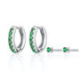 Green Stone Huggie And Tiny Stud Earring Set, thumbnail 1 of 5