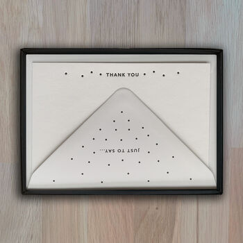 Set Of Eight 'Thank You' Dots Letterpress Notecards, 2 of 2