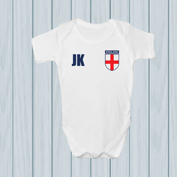 Personalised England Football Supporters Babygrows, 5 of 8