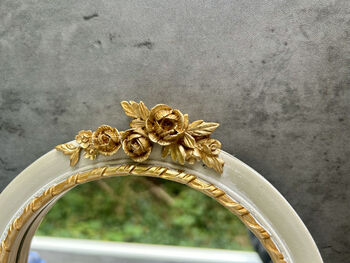 20cm Cream And Gold Decorative Wall Mirror – Floral Motif, 4 of 12