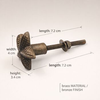 Vintage Brass Star Fish Drawer Knob, 4 of 8