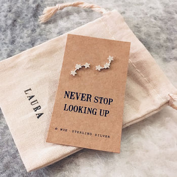 Silver Star Earrings. Never Stop Looking Up, 3 of 3