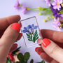 The Flower Market Two Violet Flowers In Resin, thumbnail 2 of 4