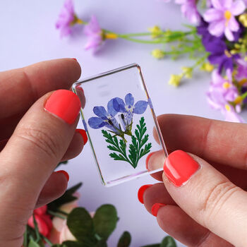 The Flower Market Two Violet Flowers In Resin, 2 of 4