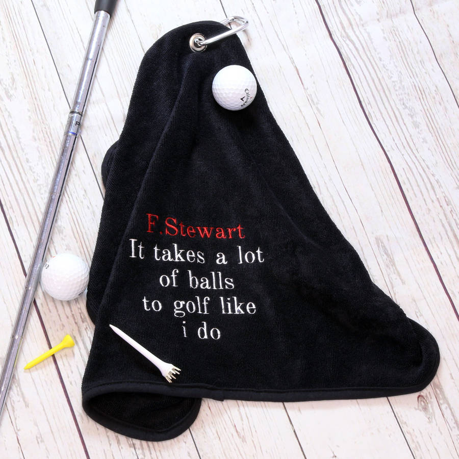 personalised microfiber golf towel by duncan stewart textiles