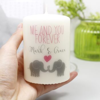 Personalised 'Me And You Forever' Elephant Candle, 2 of 6