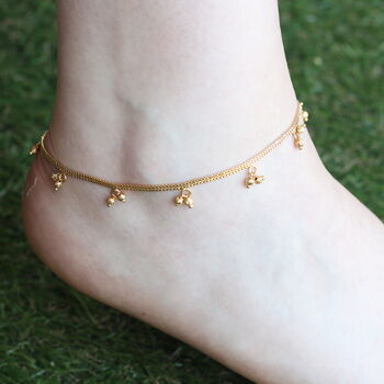 Golden Brass Rounds Beads Indian Payal Anklet, 2 of 7