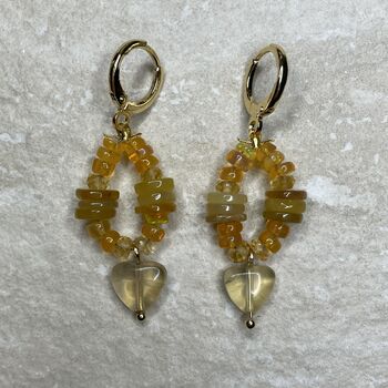 'Sunshine' Opal And Citrine Earrings, 2 of 6