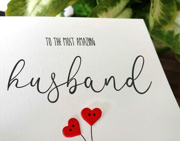 Personalised Birthday Card For Special Husband, Handmade Card For Him, 2 of 2