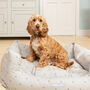 Mutts And Hounds Boxy Dog Bed Grey Stars And Charcoal Stripe Or Flintstripe Brushed Cotton, thumbnail 1 of 8