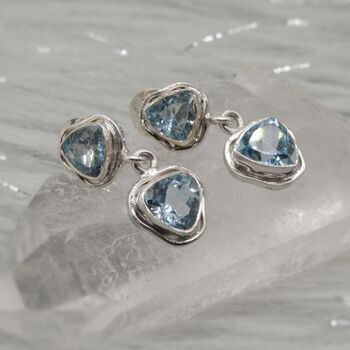 Blue Topaz Silver Earrings, 4 of 7