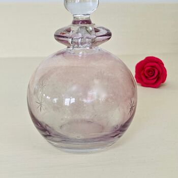 Vintage Pink Glass Perfume Bottle ~ Three, 3 of 5