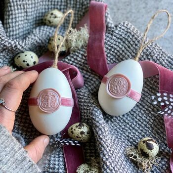 Hanging Goose Egg With Personalised Wax Seal, 8 of 9