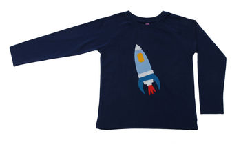 Rocket T Shirt On Blue, 2 of 2