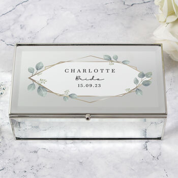 Personalised Botanical Mirrored Jewellery Box, 2 of 6