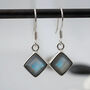 Handmade Moonstone Tile Drop Earrings, thumbnail 2 of 3