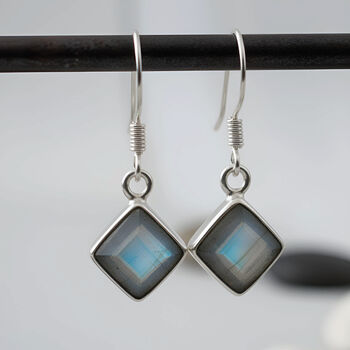 Handmade Moonstone Tile Drop Earrings, 2 of 3