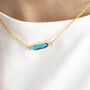 Oblong Oval Birthstone Necklace, thumbnail 2 of 9