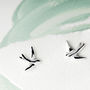 Swallow Silver Stud Earrings On A Gift Card, thumbnail 1 of 10