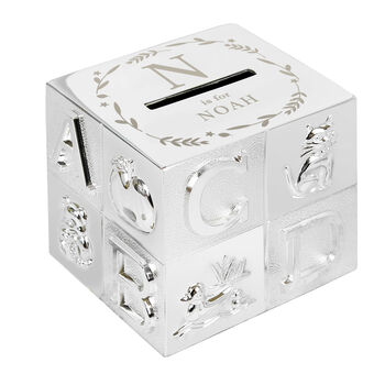Personalised Abc Money Box – Baby Keepsake For Christening Or New Baby Gift, 4 of 4
