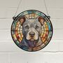 Staffie Grey Stained Glass Effect Suncatcher, thumbnail 1 of 3