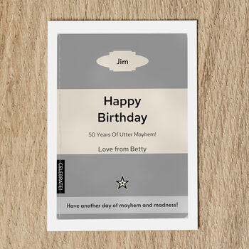 Personalised Birthday Card For Him Paperback Book Cover, 5 of 7