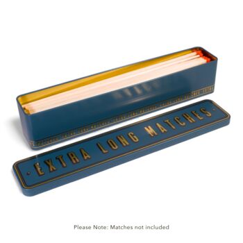 Extra Long Match Tin Storage Box Candle Gold Home Accessory Matches | Orange, 6 of 12