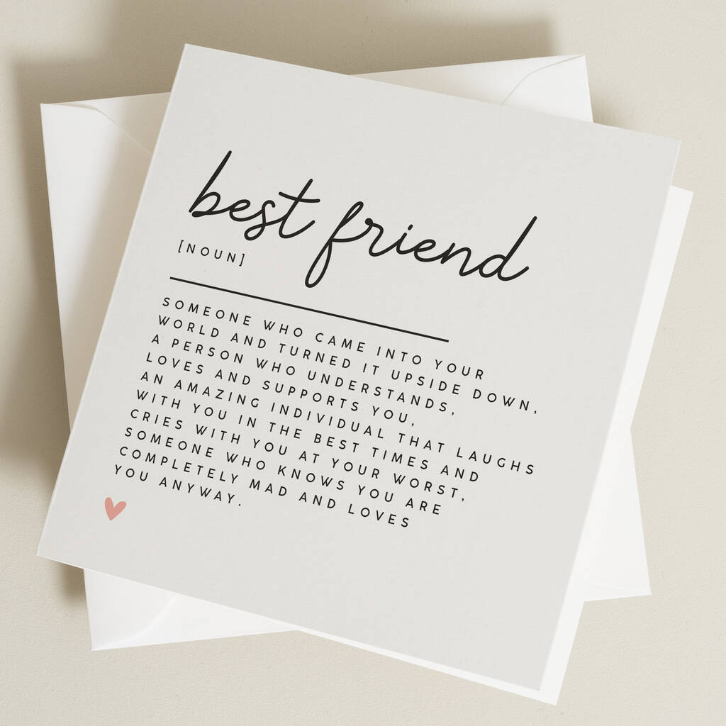 Best Friend Definition Birthday Card By Paper Scene